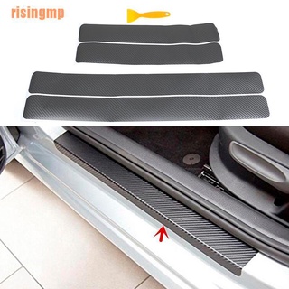 Risingmp (¥) 4 piezas color gris para puerta de coche, diseño de pedal de bienvenida, protección de fibra de carbono
