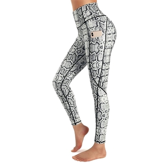 Women Yoga Pants Pockets Leopard Print High Waist Workout Leggings Running Pants (5)