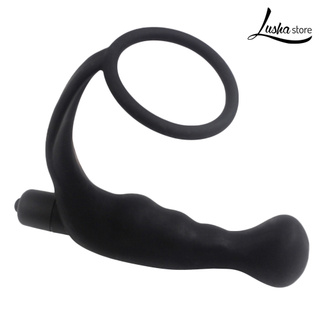 LUSHASTORE hombres Plug Anal silicona vibrador próstata anillo G-Port masajeador adulto juguetes sexuales (7)