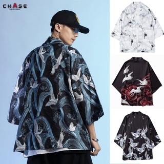 [CHASE] Kimono cárdigan de moda para hombre/camiseta con estampado de gran tamaño B1