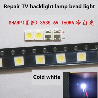 sharp led lcd tv retroiluminación perlas 1w 6v 3535 3537 lámpara perlas de luz blanca fría
