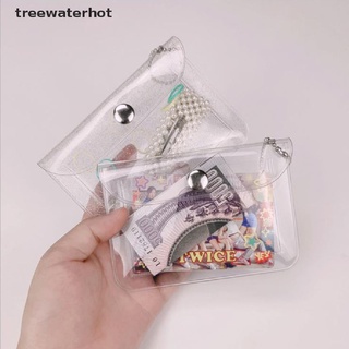 [treewaterhot] tarjetero de pvc transparente con purpurina/mini cartera para niñas/monedero mx