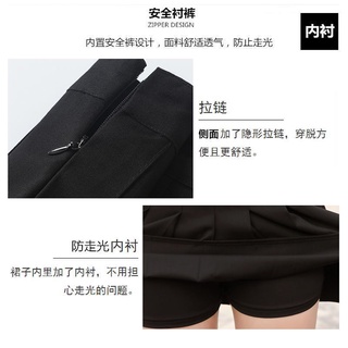 Falda plisada negra falda corta de mujer falda con cremallera de cintura alta (2)