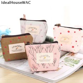 [IdealHouseWAC] Women Small Mini Wallet Pouch Coin Purse Key Card Holder Zipper Hand Canvas Bag Hot Sale