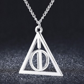 Collar giratorio de Harry Potter Collar de triángulo de las reliquias de la muerte de Luna (2)