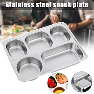 placa de acero inoxidable de acero inoxidable de 304 platos de rejilla de alimentos con tapa cuadrada de mesa cubiertos para niños adultos