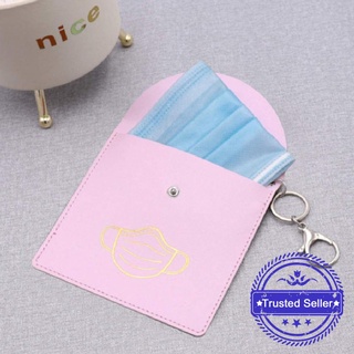 Pink (b) $popular spot mask storage clip environmental bag bag Pu mask protection mask storage M6S3