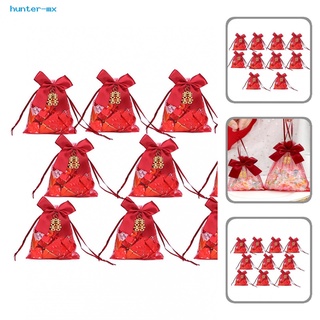 hunter.mx compacto embalaje bolsa de cordón chino rojo caramelo hilo bolsa dulce para la tienda