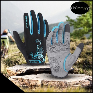 guantes de bicicleta transpirable antideslizante ligero pantalla táctil sbr absorción de golpes dedo completo acolchado para conducir escalada