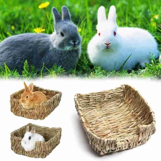 JACOB Hedgehog Grass Bed Guinea Pig Rabbit House Chew Toys Small Pets Summer Comfortable Chinchilla Hamster Handmade Relaxation Pad/Multicolor