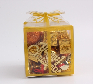 24 unids/caja surtido árbol de navidad colgante decoración/oro campanas colgante caja de regalo (7)