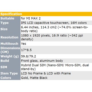 original 6.44" lcd para xiaomi mi max 2 pantalla lcd digitalizador de pantalla táctil asamblea (2)