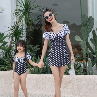 2021 nuevo traje de baño de los niños de las mujeres de dos piezas trajes de baño para las niñas de impresión de puntos bañador Tankinis señoras corea traje de baño ropa de playa (1)