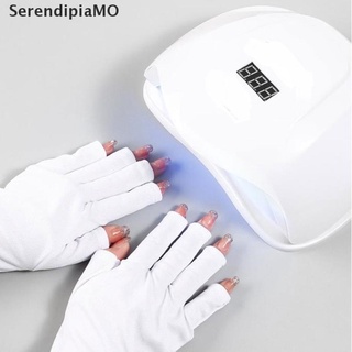 SerendipiaMO 1 Pair Anti UV Gloves UV Shield Glove Fingerless Manicure Nail Art Tool LED UV Hot