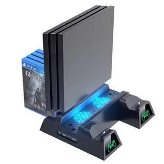 PS4/PS4 Slim/PS4 Pro Dual Controller cargador consola Vertical soporte de refrigeración estación de carga ventilador para SONY Playstation 4