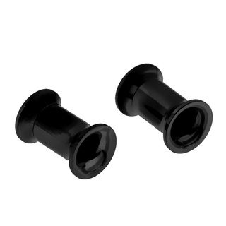 túneles de oreja de acero inoxidable negro enchufes expansor de tornillo calibres de oreja 2 mm