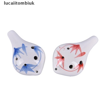 [lucai] Mini 6Hole Professional Ocarina Ceramic Alto C Flute Instrument Gift Collectible .