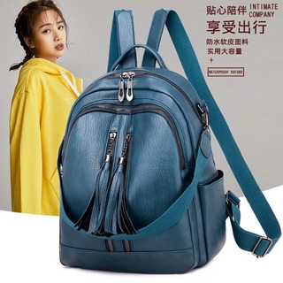 Nueva mochila estilo coreano borla para mujer