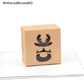 [witheredrosesmo] 2 cajas de regalo de galletas de papel kraft de navidad, caja de caramelos, caja de embalaje de alimentos, venta caliente