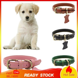 collar de cuero sintético ajustable para mascotas/cachorros/correa suave para el cuello