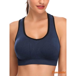 Brasier deportivo para mujer con cuello en forma De U color sólido con almohadilla para el pecho/M/L/Xl/Xxl