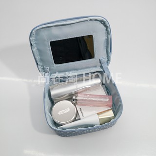 Muji bolsa de cosméticos con espejo pequeño bolsa de cosméticos paquete de almacenamiento de maquillaje