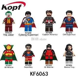Lego Minifigures Superhero Clown Superman Captain America Toy Building Blocks