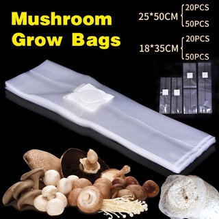 Ritsrain 20/50PCS PVC Mushroom Spawn Grow Bags Cultivation Bag Sealable Garden Supplies MX
