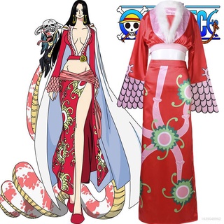 Anime De Una Pieza-Boa Hancock Cosplay Kimono Disfraz De Manga Larga Mujeres Vestido Uniforme Traje De Halloween Fiesta Banners