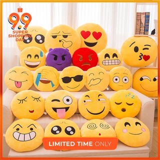 Cojín redondo de Emoji amarillo suave de 30 cm/almohada de emoticono relleno de peluche/almohada sonriente