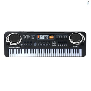 (Promoción) Teclado electrónico negro Digital con 61 Teclas/ Piano eléctrico/Instrumento Musical para niños