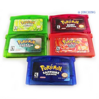 jinching Sapphire/Emerald/Fire Red/verde hoja/Ruby Pokemon juego tarjeta cartucho para GBA