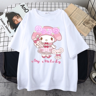 Cartoon my melody women tshirt Japan Harajuku Hello Kitty kawaii top (8)