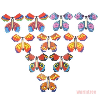 (Warmtree) 10 x mariposa mágica voladora con tarjeta de juguete con manos vacías