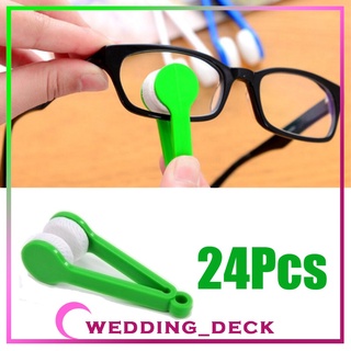 24 piezas de bolsillo de microfibra gafas limpiador cepillo limpiador limpiador verde