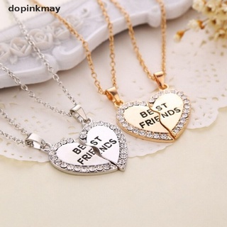 dopinkmay - collar con colgante de corazón para mujer, diseño de letras de mejor amigo