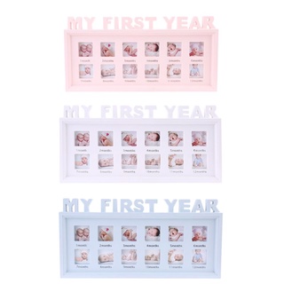 je creative diy 0-12 meses bebé "mi primer año" imágenes mostrar plástico marco de fotos recuerdo conmemorar niños creciente regalo de memoria