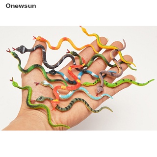 [Onewsun] 12 piezas de juguete de alta simulación de plástico serpiente modelo divertido miedo serpiente niños broma juguetes