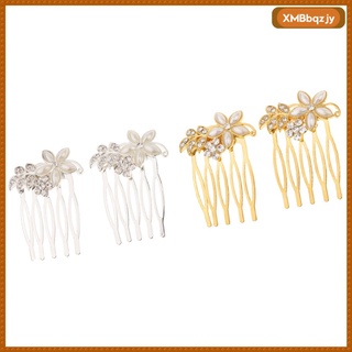 [bqzjy] paquete de 2 elegent novia boda rhinestones perla peine de pelo novia mujeres accesorio de fiesta