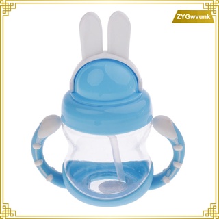 240ml de silicona de grado alimenticio para niños botella de agua entrenador de bebé taza de paja con asas