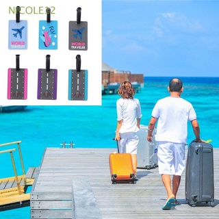 nicole12 bolsa accesorios equipaje etiqueta portátil pvc maleta etiqueta equipaje embarque suministros de viaje mundo viajero maleta equipaje id dirección titular