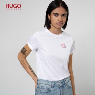 hugo boss mujer primavera y verano moda exquisita en forma de corazón impreso algodón t-shirt