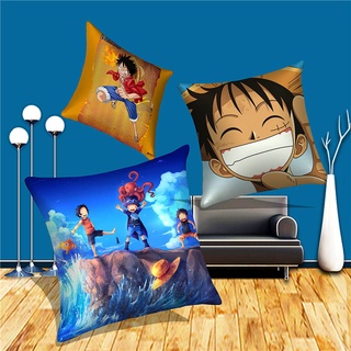 [louyu] Almohada de una pieza Diy personalización gráfica foto edredón Luffy Anime elemento secundario sofá coche cojín almohada