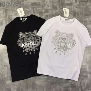 kenzo hombres clásico de manga corta t-shirt tigre bordado logo cuello redondo de gran tamaño de algodón pareja de media manga camisa