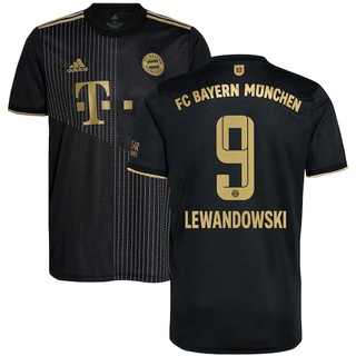 Alta Calidad 2021-2022 Bayern Munich jersey Lewandowski 9 Lejos De Fútbol Camiseta De Entrenamiento Para Hombres Adultos Impresión