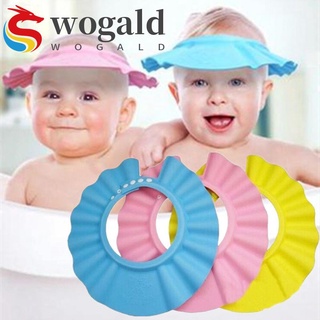 wogald kid gorra de baño sombrero suave protector del cabello escudo champú bebé seguro ducha ajustable lavado/multicolor