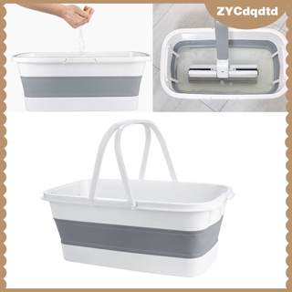 cubo plegable, cubo para limpiar fregona, cubo de agua plegable, cesta portátil práctica para limpiar fregona, camping, (9)