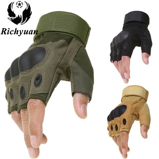 táctico duro nudillo medio dedo guantes hombres ejército militar caza de combate tiro airsoft paintball deber policía - fingerless