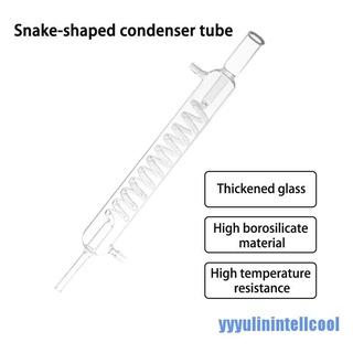 [yyyulinintellcool] 1 pieza de tubo de condensación de vidrio de química herramienta de extracción de química para la escuela en casa