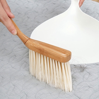 Septiembre pequeño cepillo de limpieza de plástico recogedor escoba pala conjunto de polvo Mini colgante mango de bambú hogar con cuerda herramientas de limpieza del hogar (8)